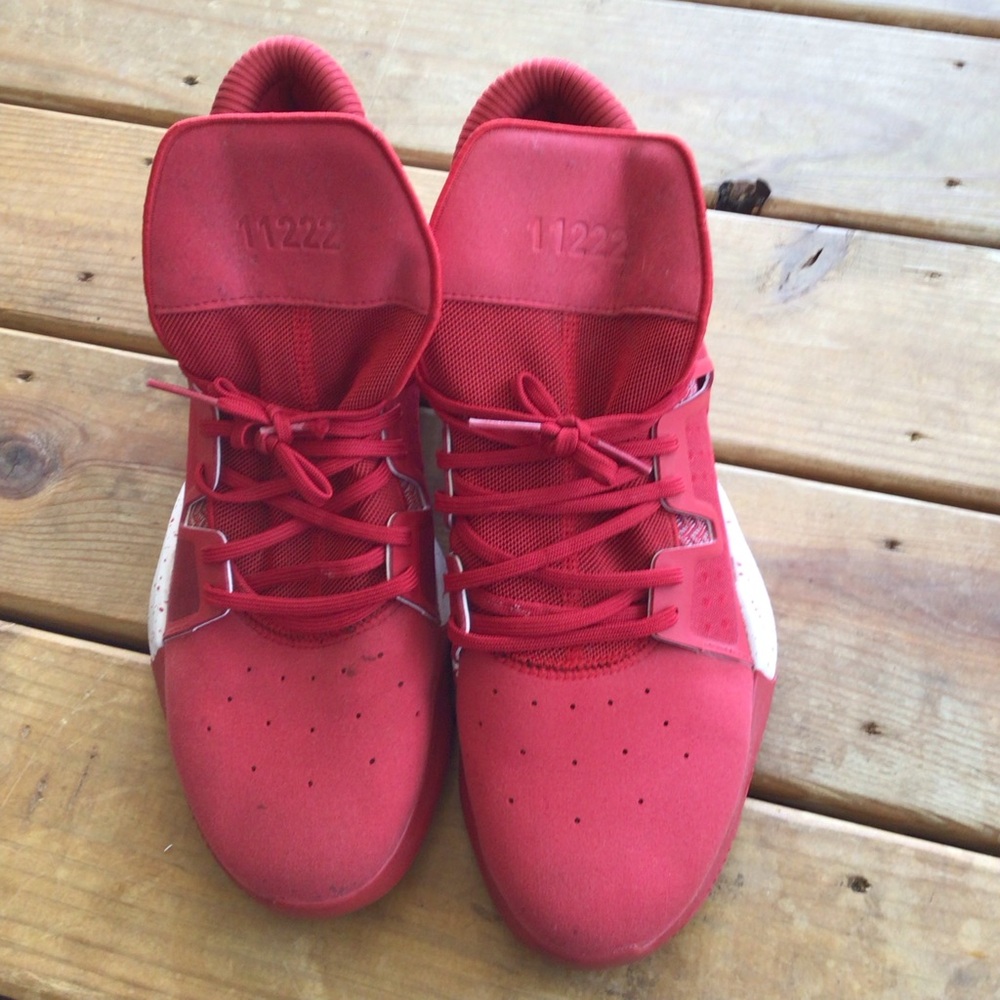 ADIDAS 11222RED HI TOPS SZ 13.5 UNWORN CONDITION BASKETBALL SHOES